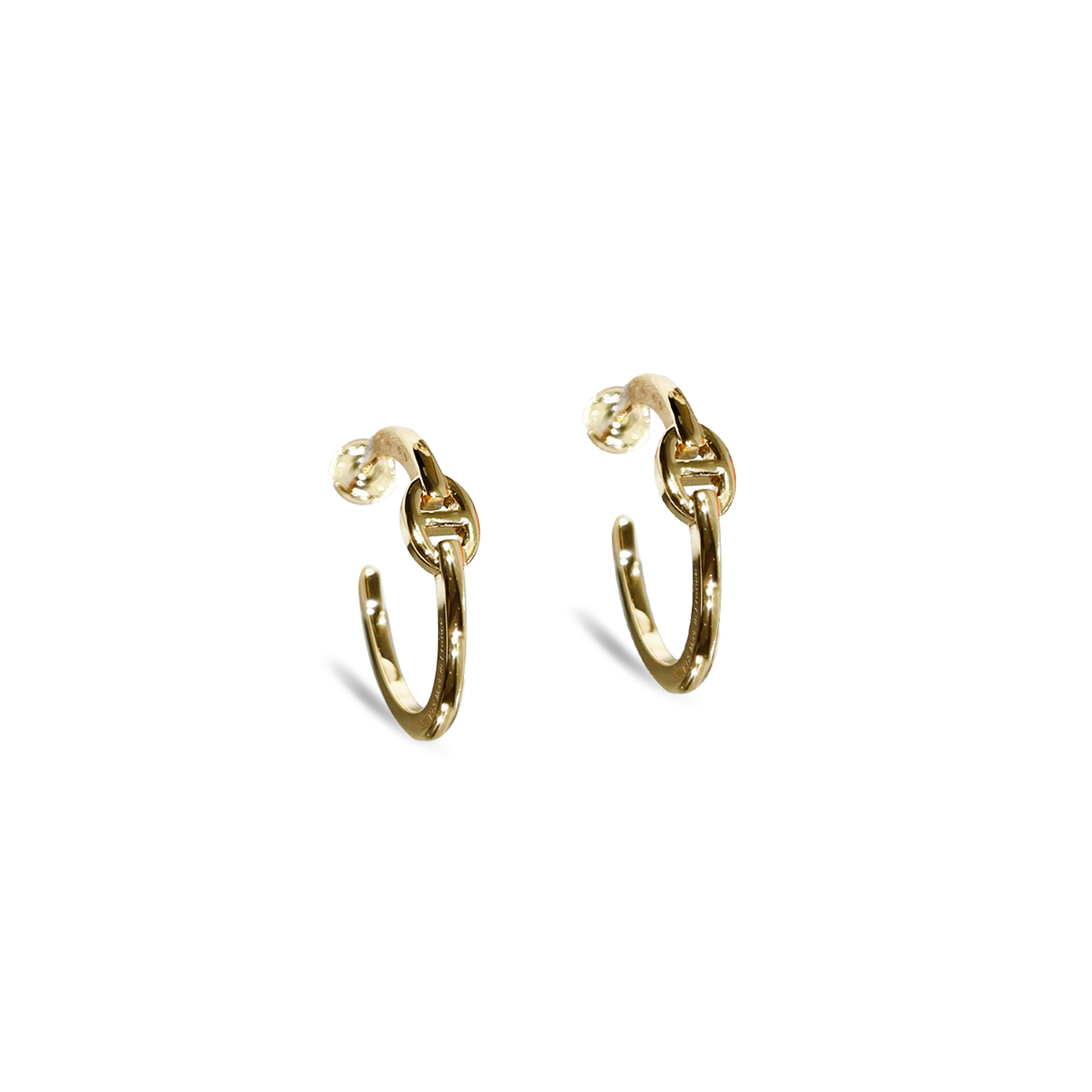 HERMES CHAINE D'ANCRE ENCHAINEE EARRINGS, LARGE MODEL H109510H00